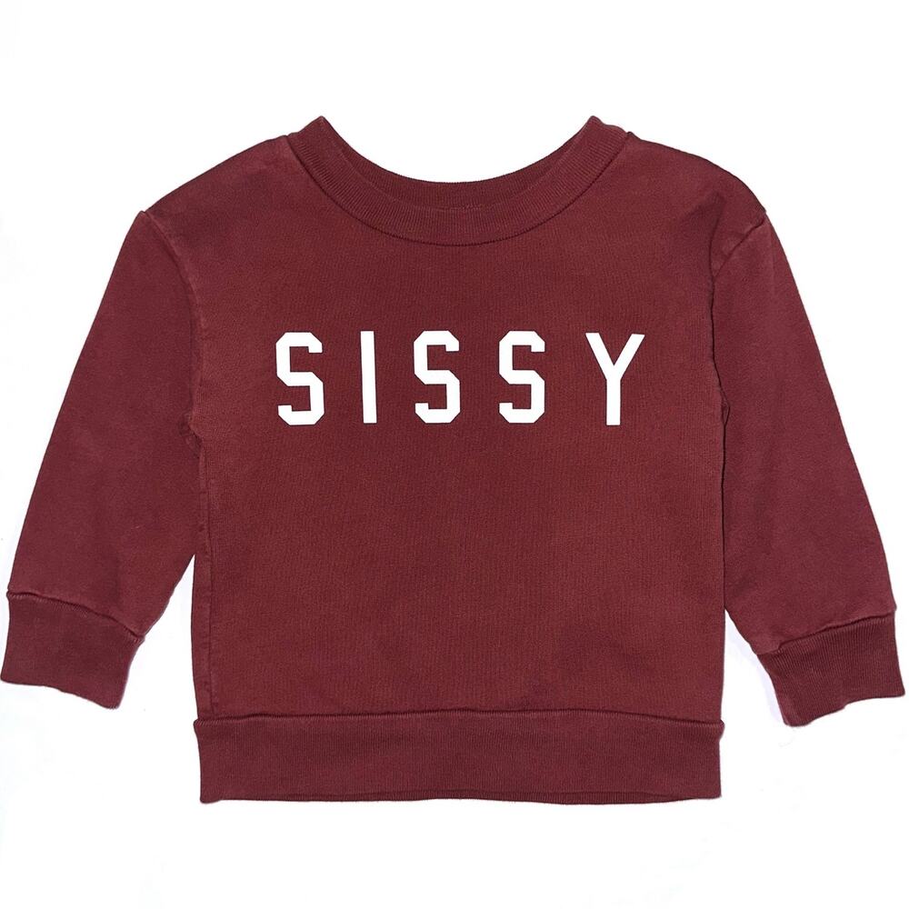Little Bipsy X Ford & Wyatt ‘Sissy’ Baby Maroon Pullover Sweatshirt Size 6-12M